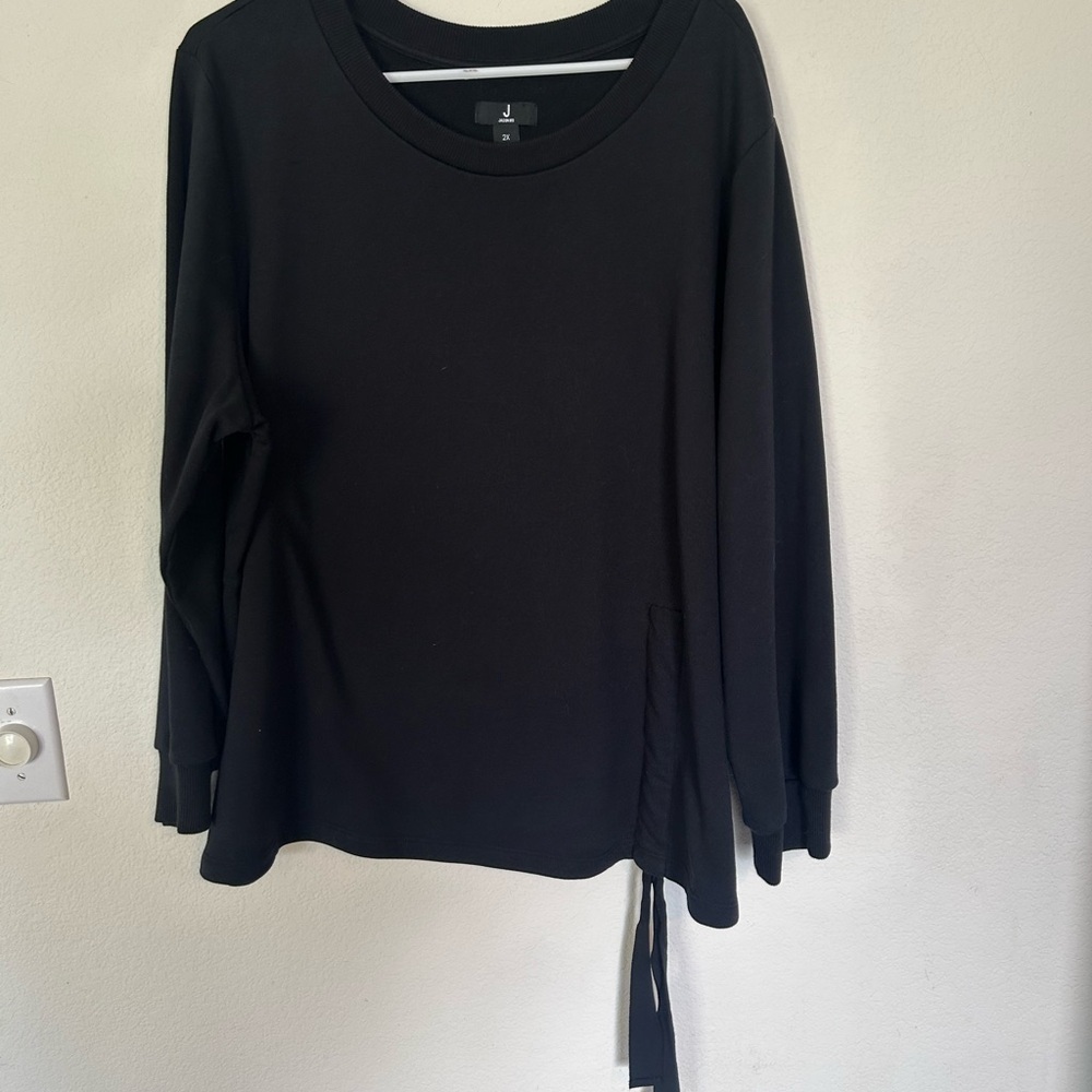 JASON WU Black 2X Side Cinch Sweatshirt